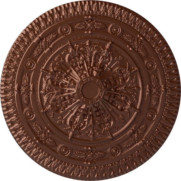 Ekena Millwork Naple Ceiling Medallion (Fits Canopies up to 3 3/8"), Hand-Painted Copper Penny, 37 1/2"OD x 3 3/8"P CM37NACPS - main